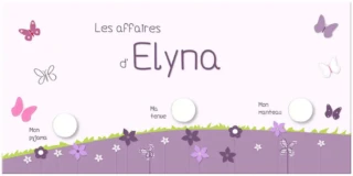 L’Atelier BABY’SPHERE - Grand portemanteau personnalisé fleurs et papillons