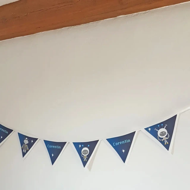 Atelier Baby’Sphère - Guirlande prénom thème espace – Déco personnalisée pour chambre enfant