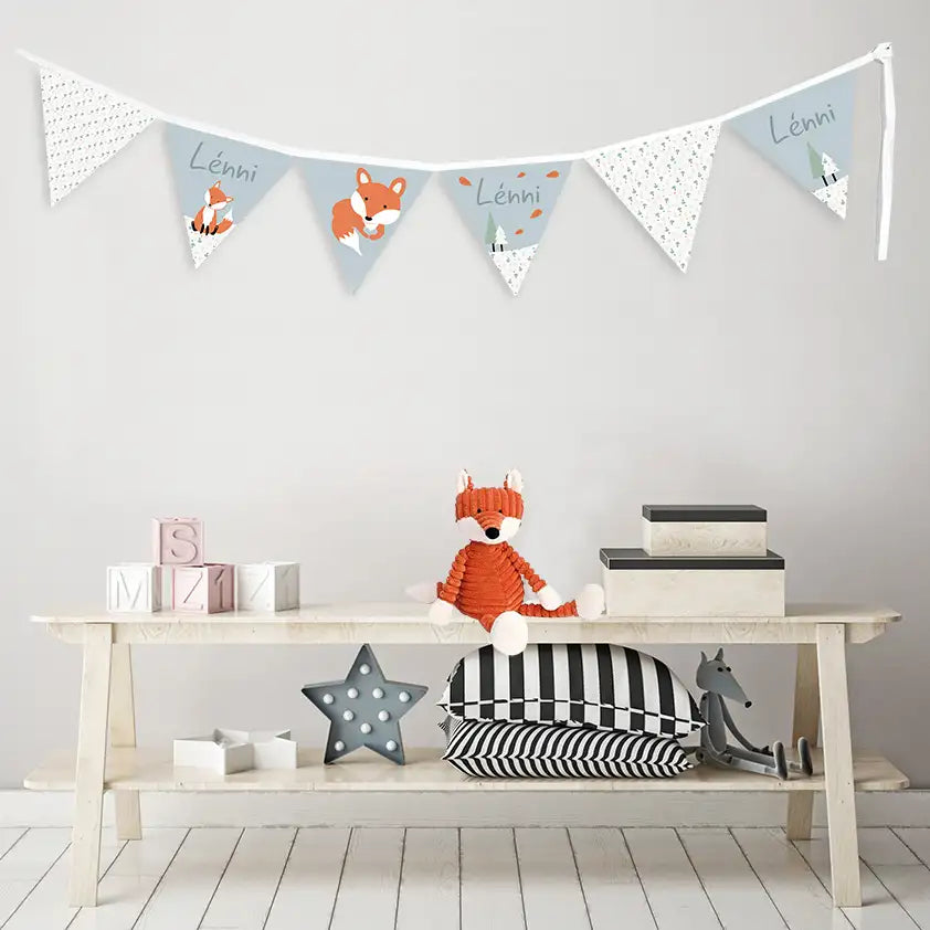 Guirlande prenom renard 1 1 1 Atelier Baby’Sphère - Guirlande personnalisée décorative - Thème renard