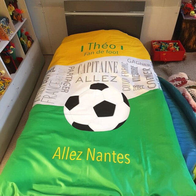 L’Atelier BABY’SPHERE - Housse de couette foot à personnaliser aux couleurs de votre équipe préférée