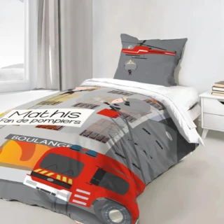 L’Atelier BABY’SPHERE - Housse de couette pompiers personnalisable et inédite