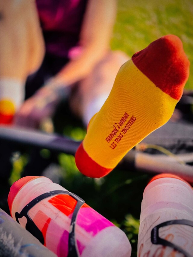 Atelier Velocidade - Chaussettes Velocidade X Gravel Birds – Écru/Jaune/Orange / 36-40
