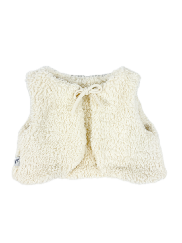 Petit Pote - Gilet sans manches réversible / Coton bio – 3-4 ans / Ecru