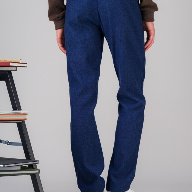 JAGVI. Rive Gauche - Pantalon city coton laine stretch bleu
