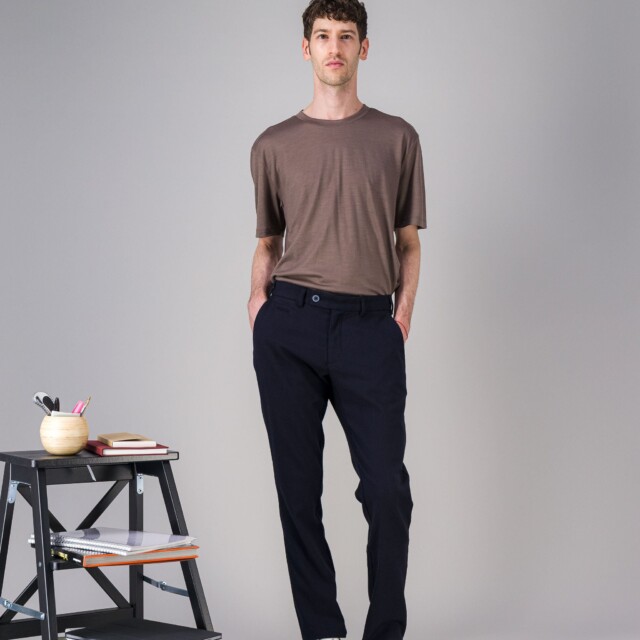 JAGVI. Rive Gauche - Pantalon city coton laine stretch noir