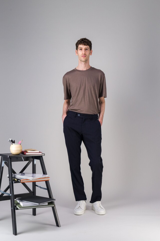 JAGVI. Rive Gauche - Pantalon city coton laine stretch noir