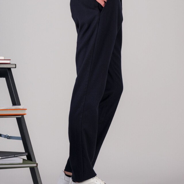 JAGVI. Rive Gauche - Pantalon city coton laine stretch noir