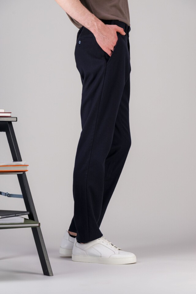 JAGVI. Rive Gauche - Pantalon city coton laine stretch noir