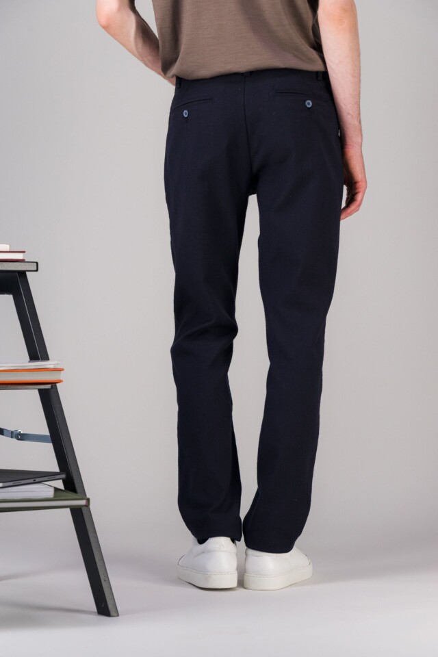 JAGVI. Rive Gauche - Pantalon city coton laine stretch noir