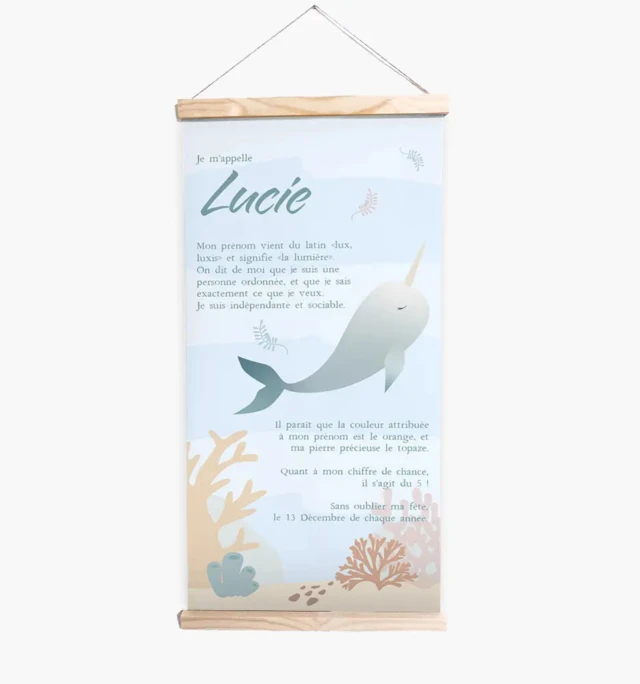 L’Atelier BABY’SPHERE - Kakémono des océans autour du nom de votre enfant