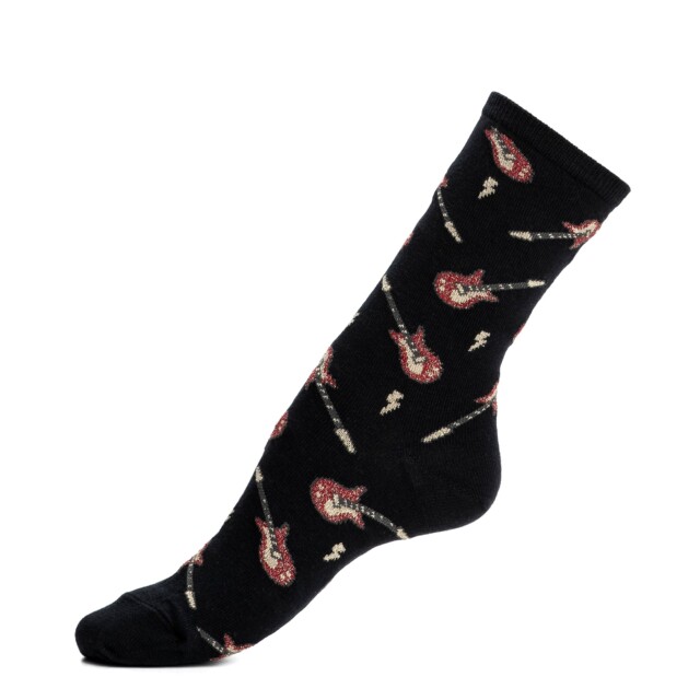 Les guitares Le Bon Marché x Maison Broussaud – chaussettes femme – coton noir par la marque Maison Broussaud Maison Broussaud - Les guitares Le Bon Marché x Maison Broussaud – chaussettes femme – coton noir