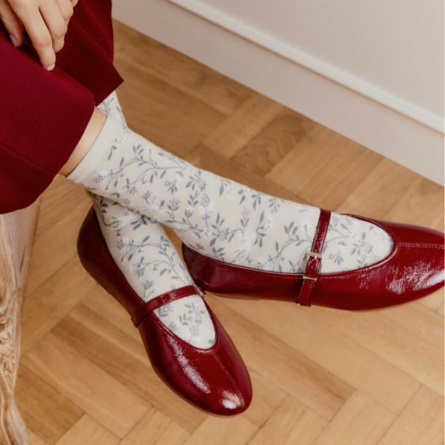 Maison Broussaud - Les bosquet - chaussettes femme - coton gris – 39/41 / GRIS PALE