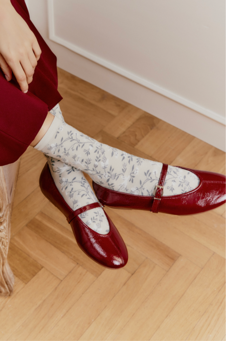Maison Broussaud - Les bosquet - chaussettes femme - coton gris – 39/41 / GRIS PALE