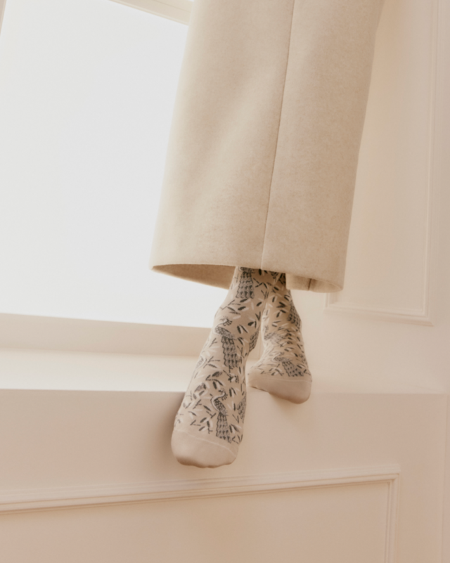 Maison Broussaud - Junon - chaussettes femme - coton gris – 39/41 / GRIS