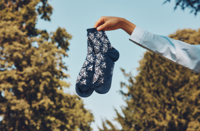Maison Broussaud - Les mésanges - chaussettes femme - coton marine – 39/41 / MARINE