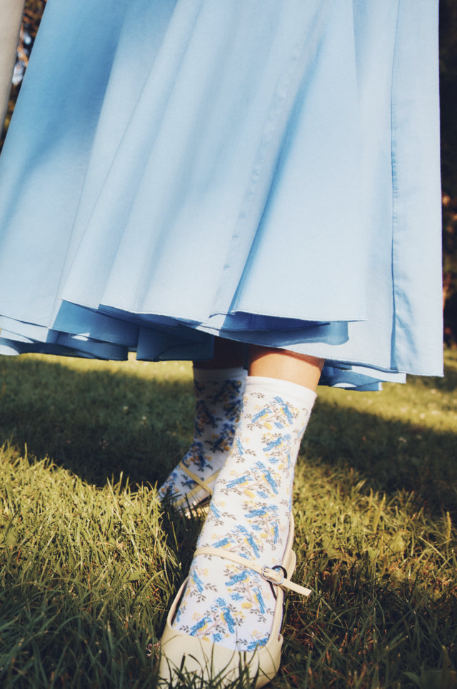 Maison Broussaud - Les mésanges - chaussettes femme - coton blanc – 39/41 / BLANC