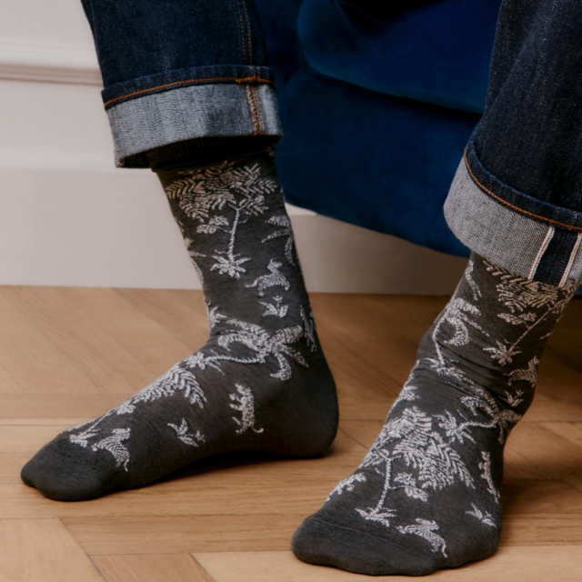 Maison Broussaud - Savane - chaussettes homme - coton anthracite – 43/46 / ANTHRACITE