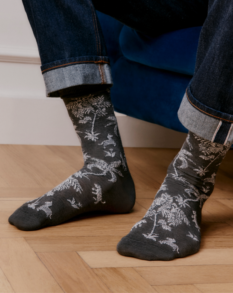 Maison Broussaud - Savane - chaussettes homme - coton anthracite – 43/46 / ANTHRACITE
