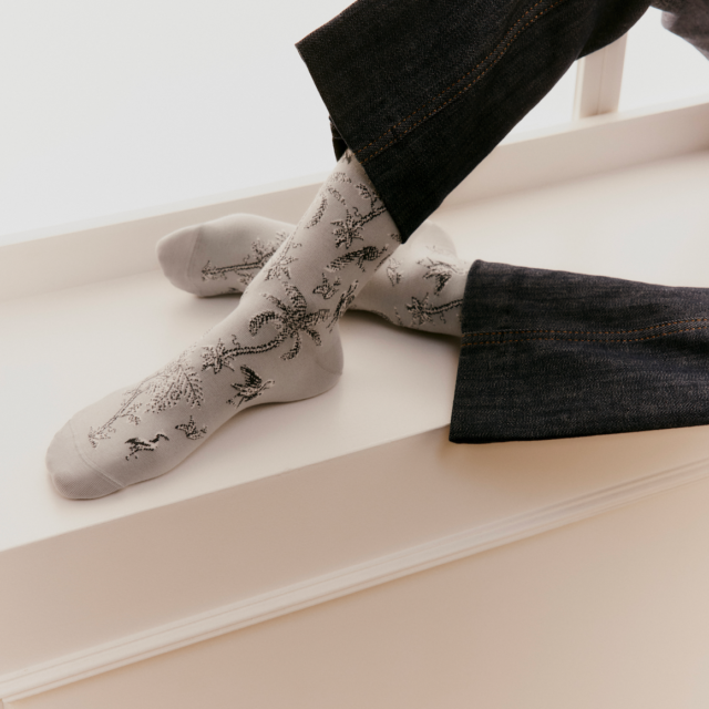 Maison Broussaud - Les tropiques - chaussettes femme - coton gris – 39/41 / GRIS
