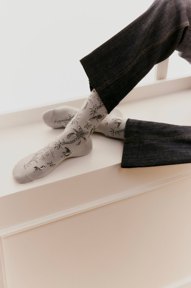 Maison Broussaud - Les tropiques - chaussettes femme - coton gris – 39/41 / GRIS