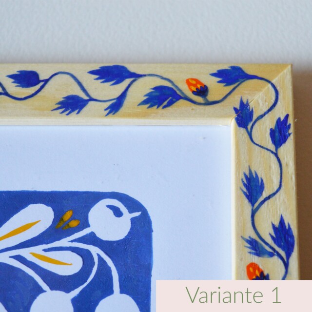 Maison Primavera - Linogravure peinte - Jardin fleuri – Variante 2