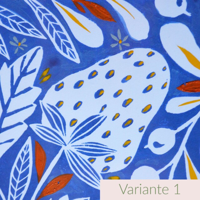 Maison Primavera - Linogravure peinte - Jardin fleuri – Variante 2