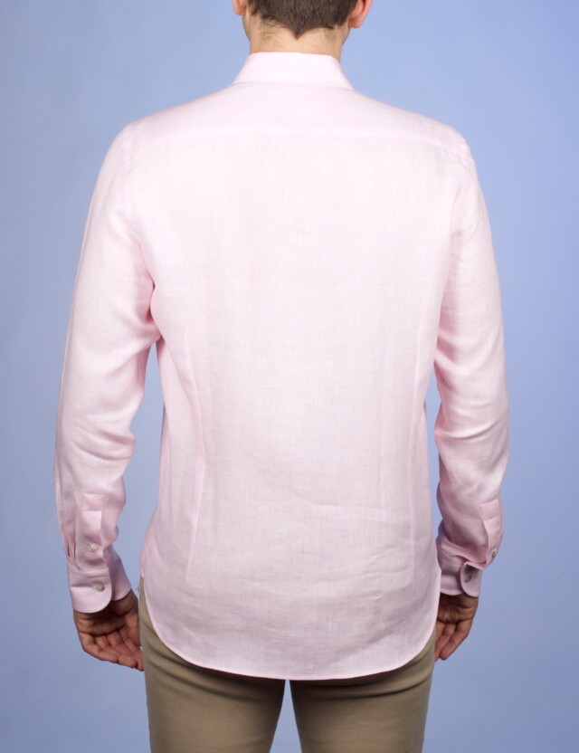 La Chemise Française - Chemise Lin Normand Rose - Col Souple – XL