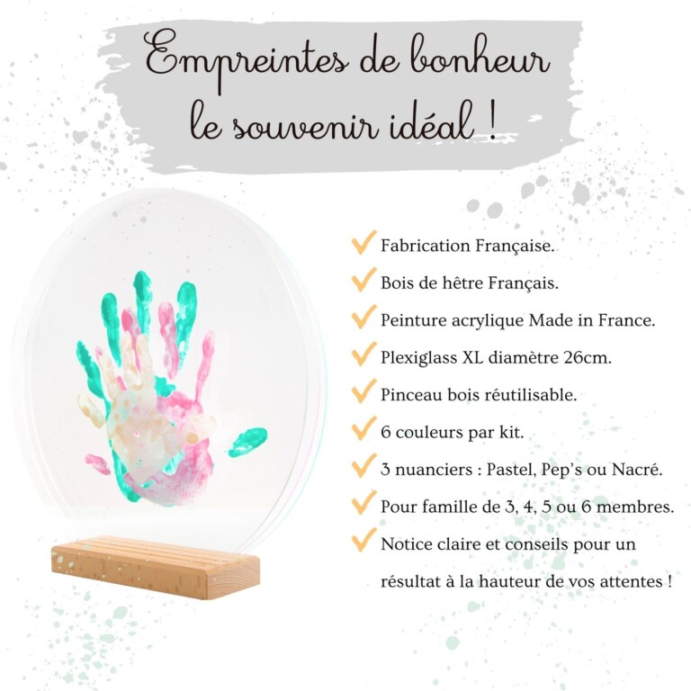 LouYou - Kit Empreintes de mains pour 3 - Support Rectangulaire – Pep's