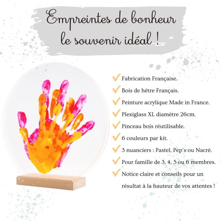 LouYou - Kit Empreintes de mains pour 3 - Support Rectangulaire – Pep's