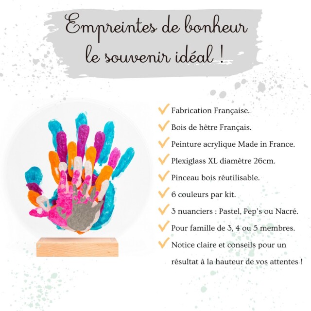 LouYou - Kit Empreintes de mains pour 6 personnes – Support Rectangulaire – Peps