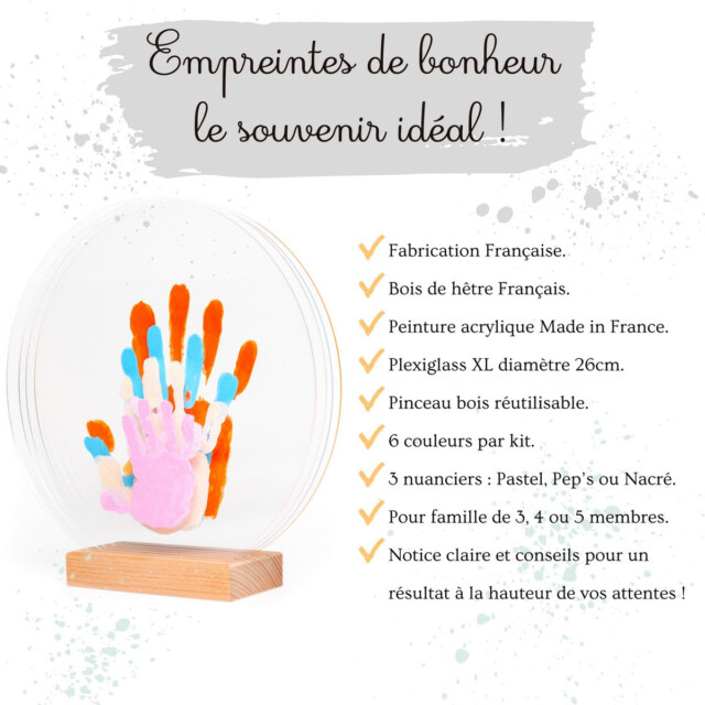 LouYou - Kit Empreintes de mains pour 4 - Support Rectangulaire – Pep's