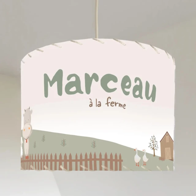 L’Atelier BABY’SPHERE - Luminaire enfant personnalisé – Thème ferme et animaux de la campagne