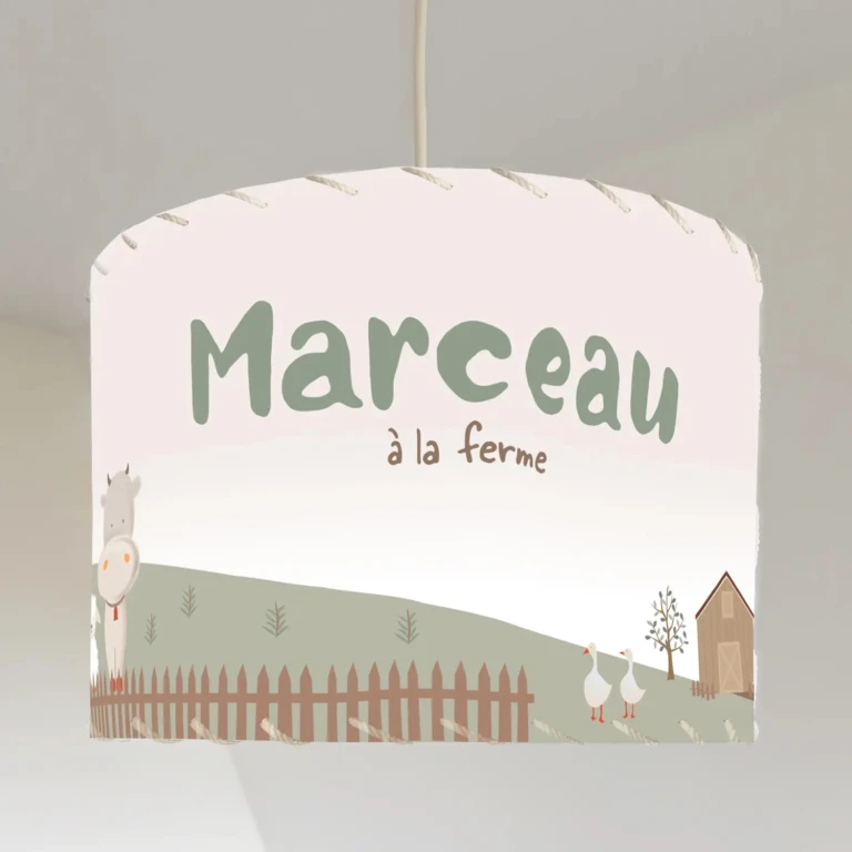 Atelier Baby’Sphère - Luminaire enfant personnalisé – Thème ferme et animaux de la campagne