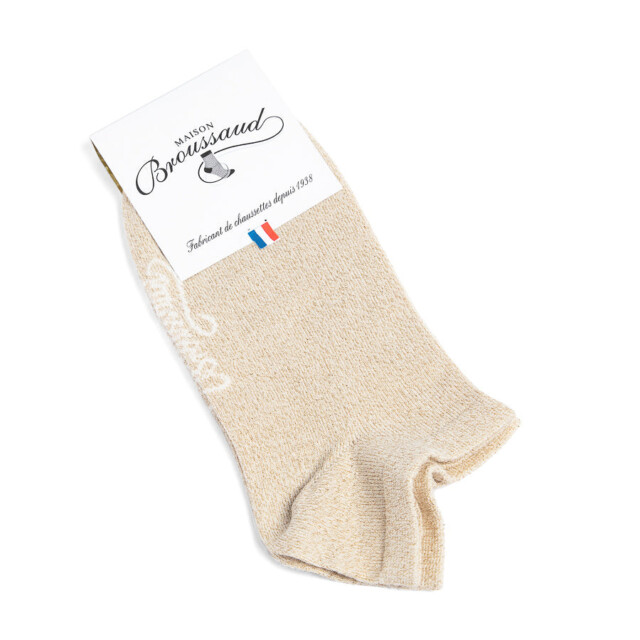 Maison Broussaud - Les Invisibles - chaussettes femme - coton blanc – 39/41 / Blanc Or