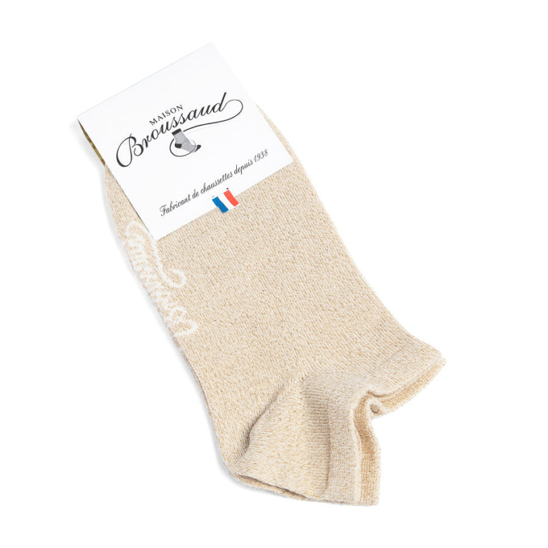 Maison Broussaud - Les Invisibles - chaussettes femme - coton blanc – 39/41 / Blanc Or