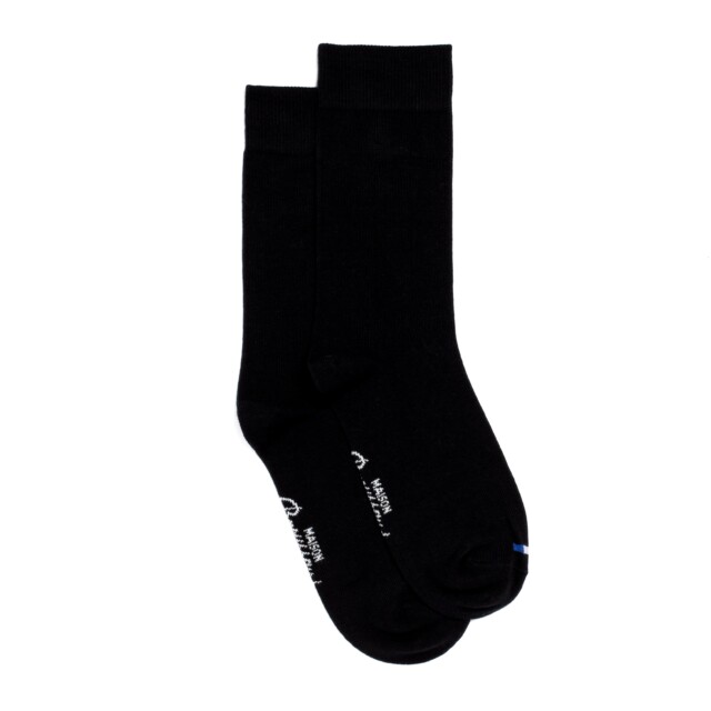 Maison Broussaud - Les unies - chaussettes homme - coton noir – 43/46 / NOIR