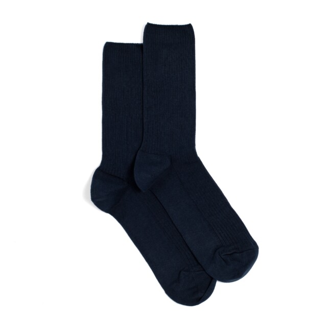 Maison Broussaud - Les non-comprimantes - chaussettes homme - coton marine – 43/46 / MARINE