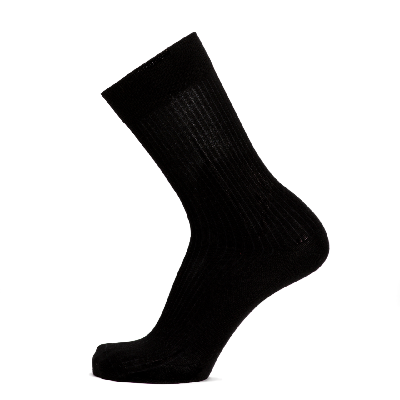 MBD096NOIRPORTE Maison Broussaud - Les côtelées fines - chaussettes homme - coton noir – 43/46 / NOIR