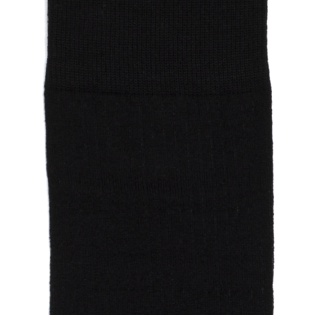 Maison Broussaud - Les côtelées fines - chaussettes homme - coton noir – 43/46 / NOIR