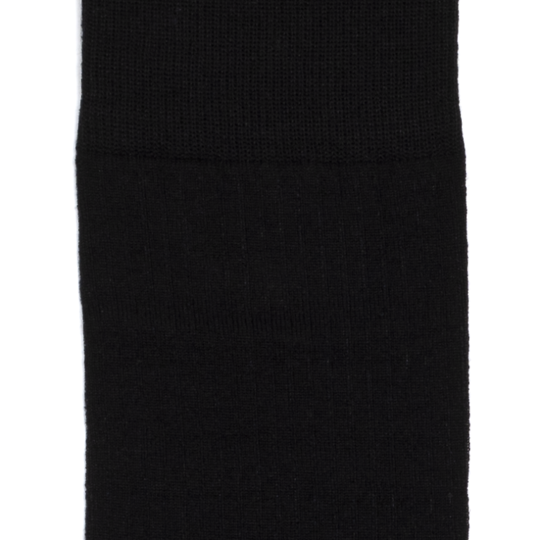 Maison Broussaud - Les côtelées fines - chaussettes homme - coton noir – 43/46 / NOIR