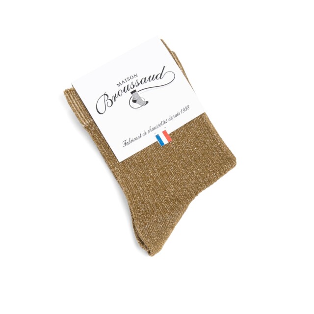 Maison Broussaud - Les "maille-piquée" - chaussettes femme - polyamide kaki – 39/41 / KAKI BRILLO