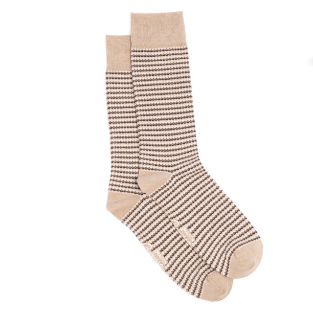 Maison Broussaud - Les Mailles Fantaisies - chaussettes homme - coton beige – 43/46 / BEIGE