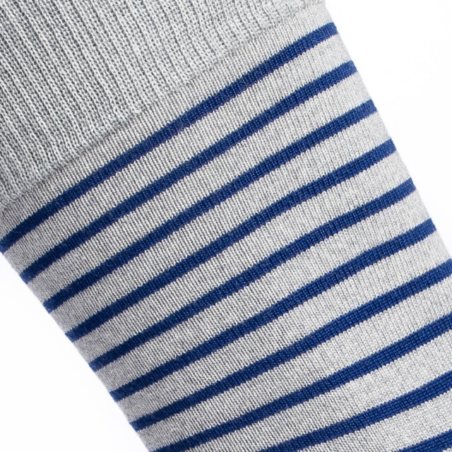 Maison Broussaud - Marinière - chaussettes homme - laine grise – 43/46 / Gris