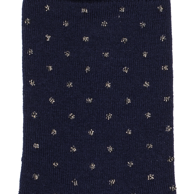 Maison Broussaud - Les Pois bord rouloté - chaussettes femme - laine marine – 39/41 / MARINE