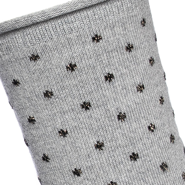 Maison Broussaud - Pois bord roulotté - chaussettes femme - coton gris – 39/41 / Gris