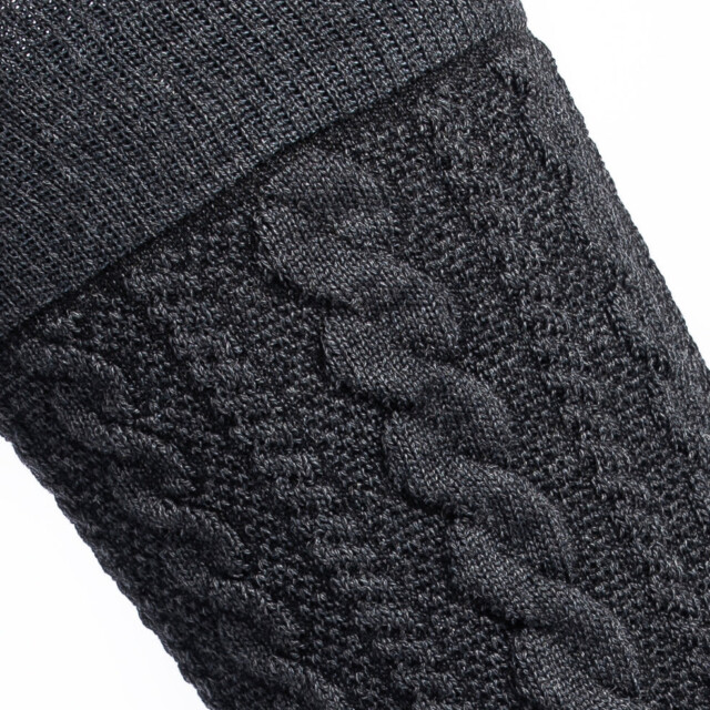 Maison Broussaud - Torsades - chaussettes homme - laine anthracite – 39/42 / Gris