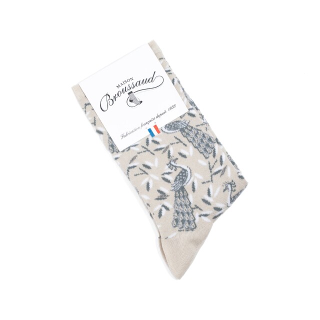 Maison Broussaud - Junon - chaussettes femme - coton gris – 39/41 / GRIS
