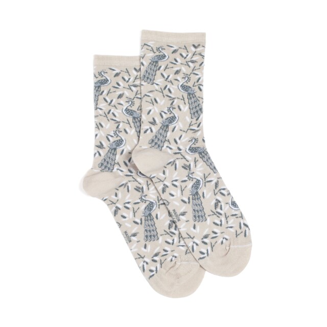 Maison Broussaud - Junon - chaussettes femme - coton gris – 39/41 / GRIS