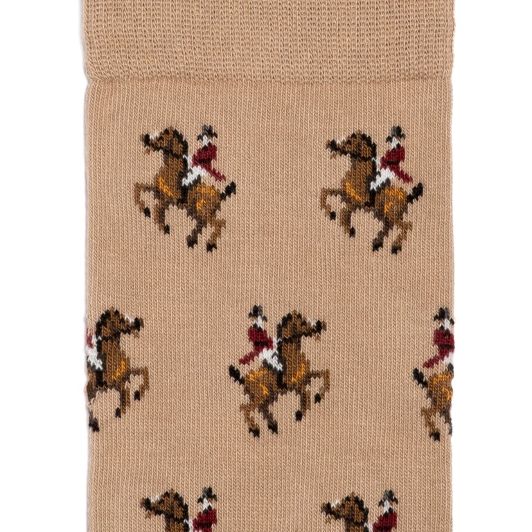 Maison Broussaud - Les Cavaliers - chaussettes homme - coton granit – 43/46 / GRANIT