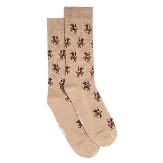 Maison Broussaud - Les Cavaliers - chaussettes homme - coton granit – 43/46 / GRANIT